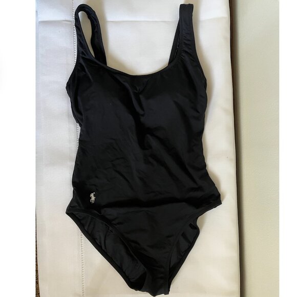 Polo Ralph Lauren Women's Martinique One Piece Swimsuit in Black Size Medium - Picture 4 of 6